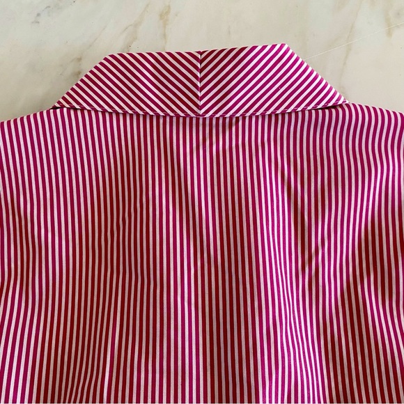 CHICO Blouse Button up shirt Size 2 Stripped Pink white - Picture 4 of 15